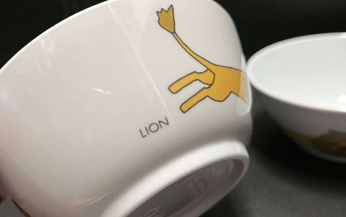 レア　稀少　LION 昭和レトロ　非売品　飯碗　2個まとめて_画像3