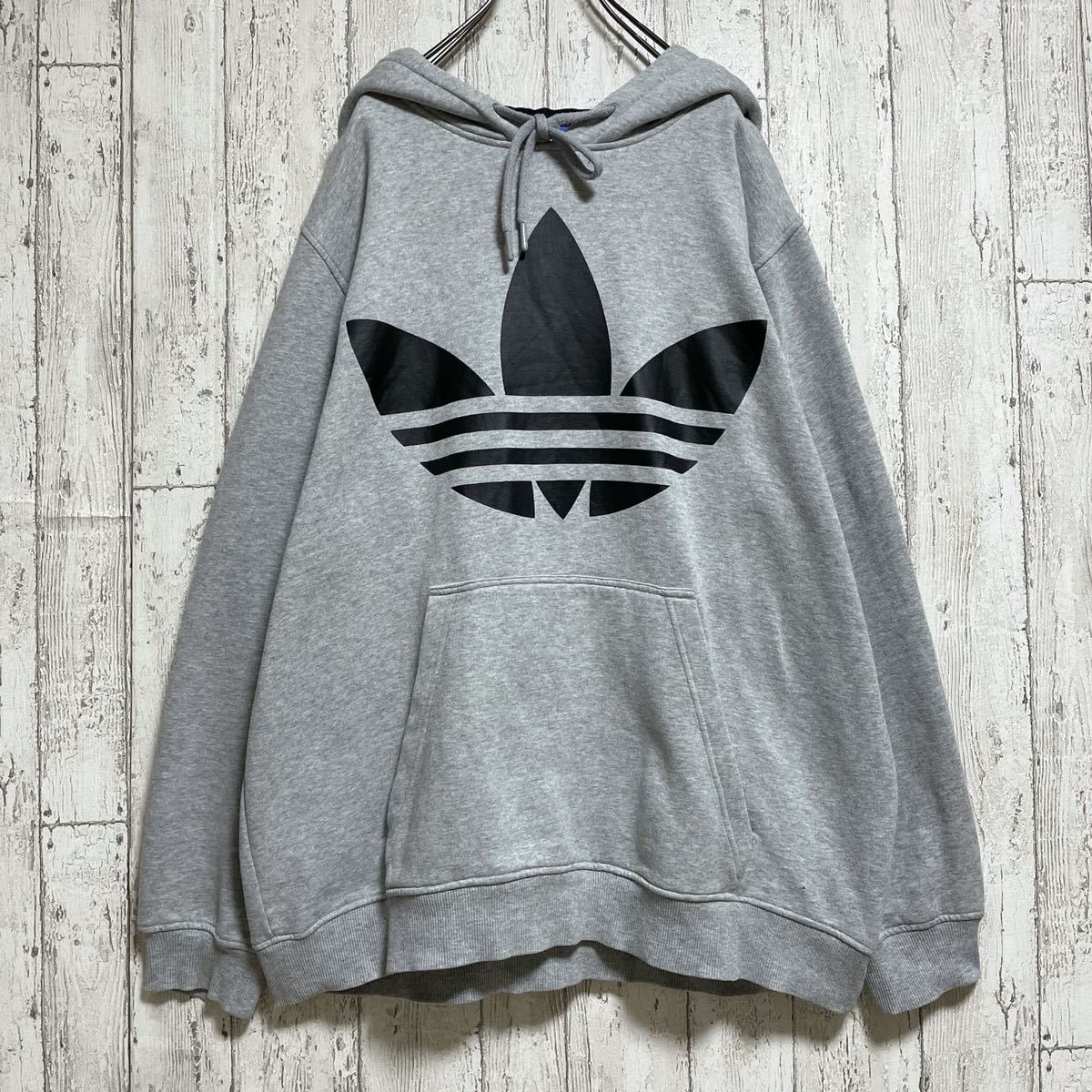 [ abroad limitated model ] Adidas Originals adidas originals Parker L size gray back print reverse side nappy 21-253