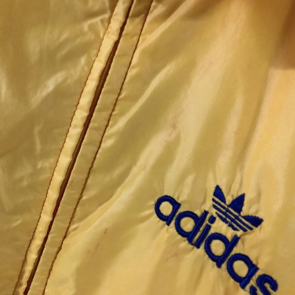 激レア ビンテージ adidas 60s 70s 初期 西ドイツタグ DIE MARKE MIT DEN 中綿ポリダウンジャケット メンズ M イエロー vintage adidas_画像6