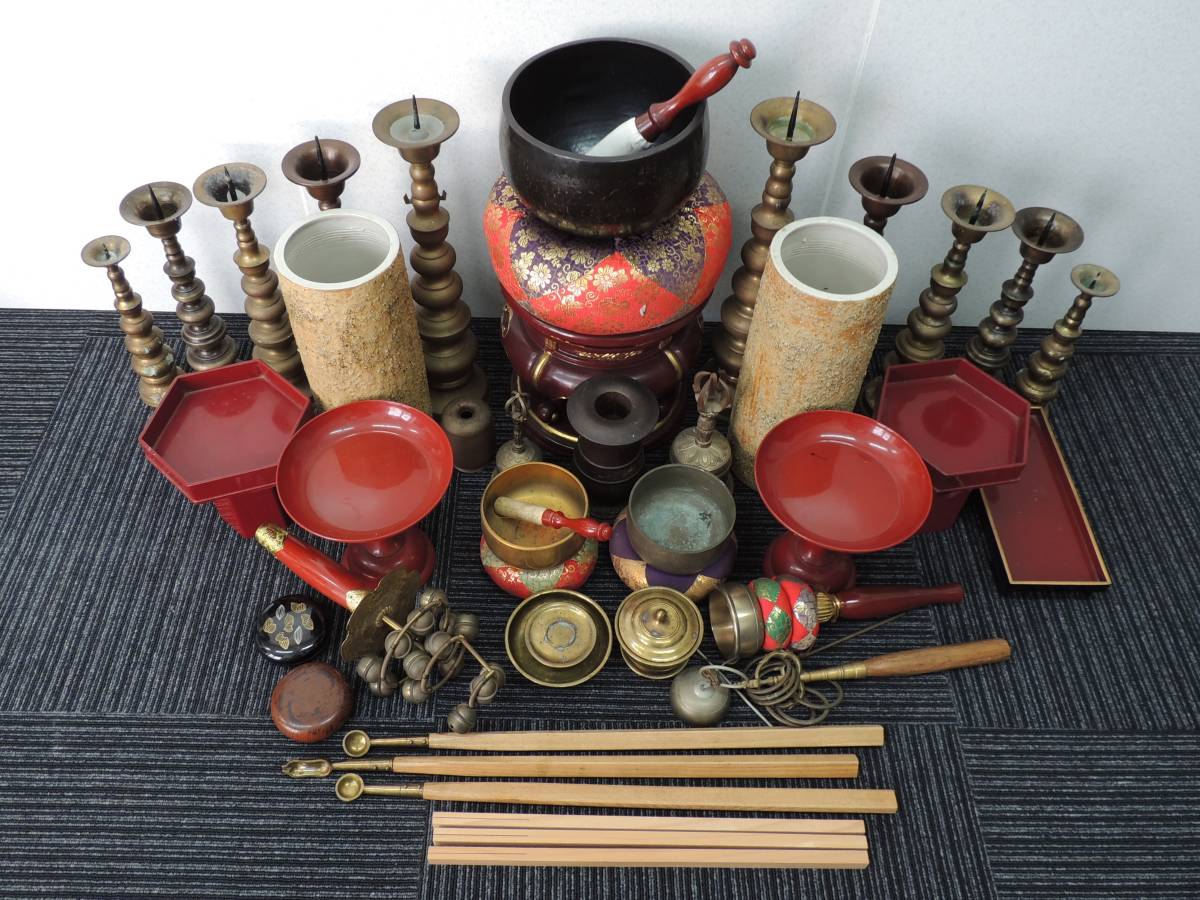 ◇法具・仏具一式・廃寺引取品・磬子・おりん・りん棒・五鈷杵 ◇法具・仏具一式・廃寺引取品・磬子・おりん・りん棒・五鈷杵