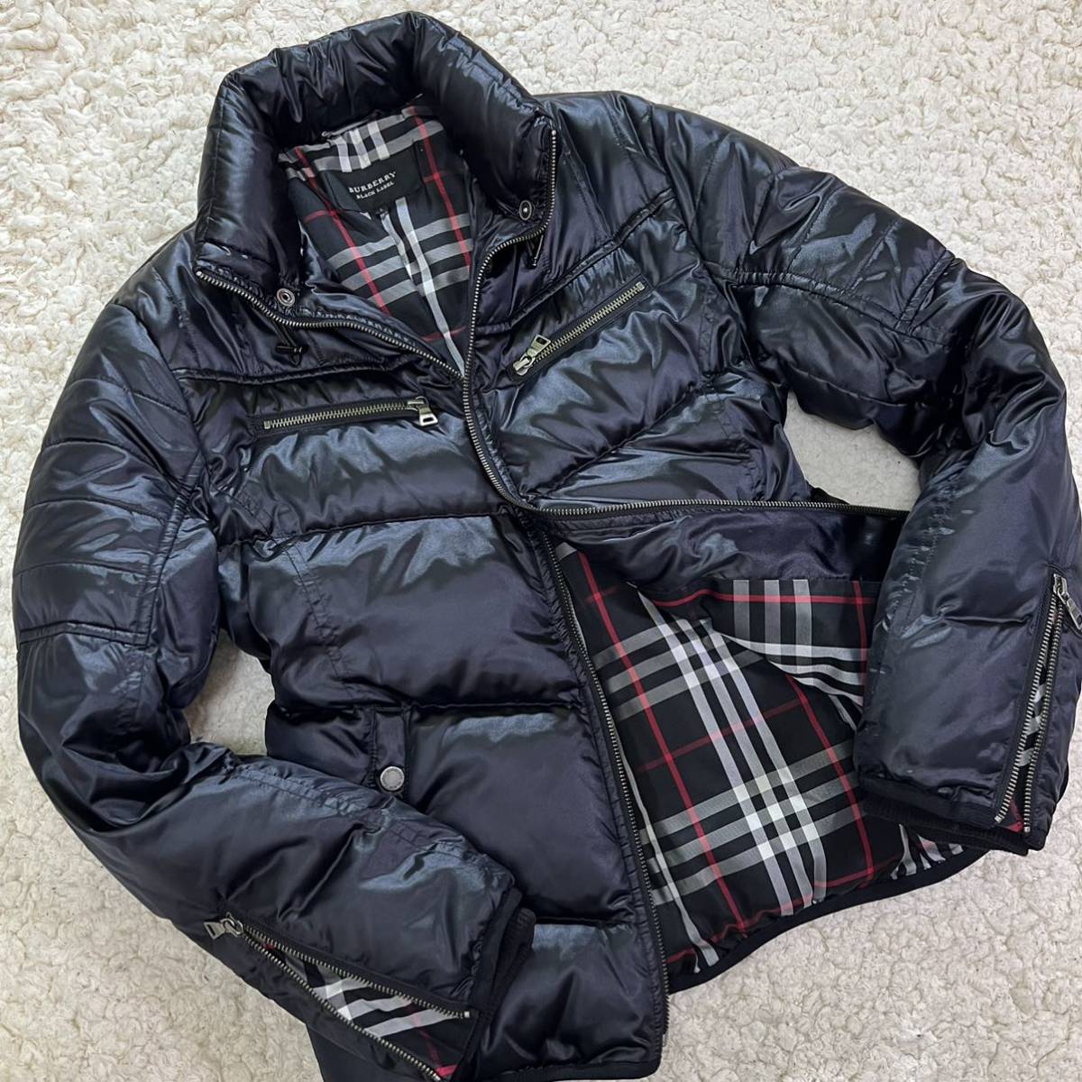 極美品 希少L バーバリーブラックレーベル BURBERRY BLACK LABEL