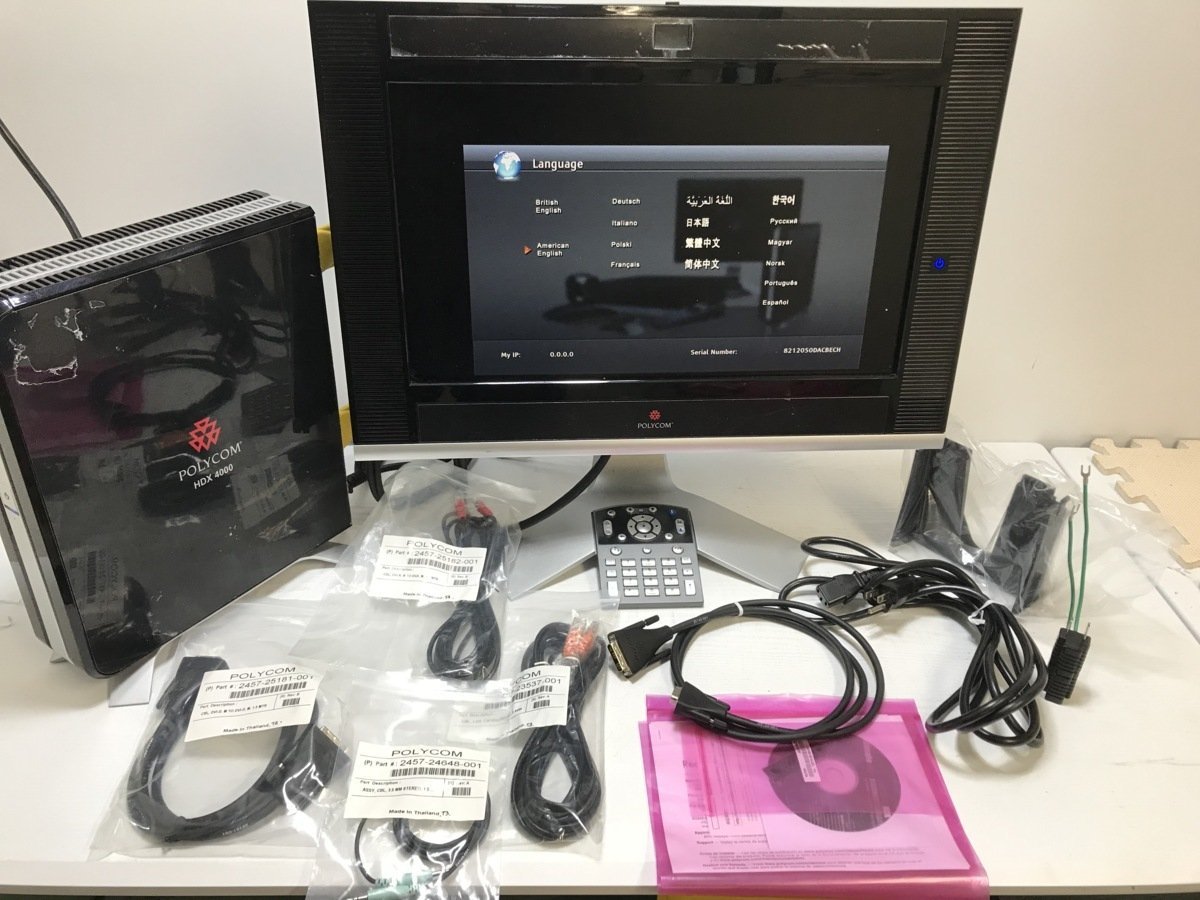 1円～【動作良好♪初期化済み♪】POLYCOM ポリコム HDX 4000 Display　テレビ会議システム モニターセット【領収書発行可能】_画像1