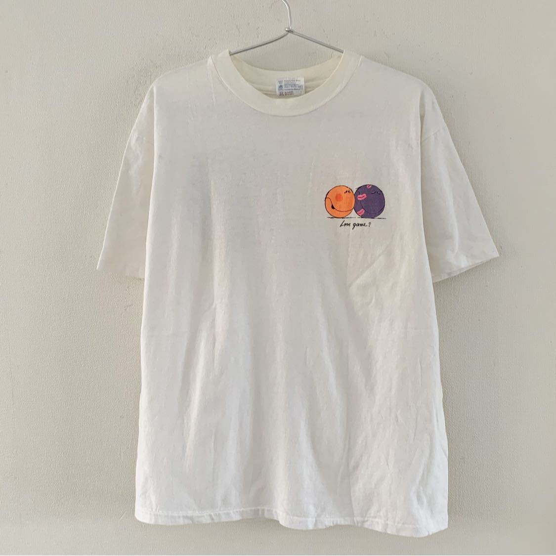 90's テニスボール LOVE GAME? Tシャツ L ビンテージ ジョーク パロディー ファニー キャラ_画像5