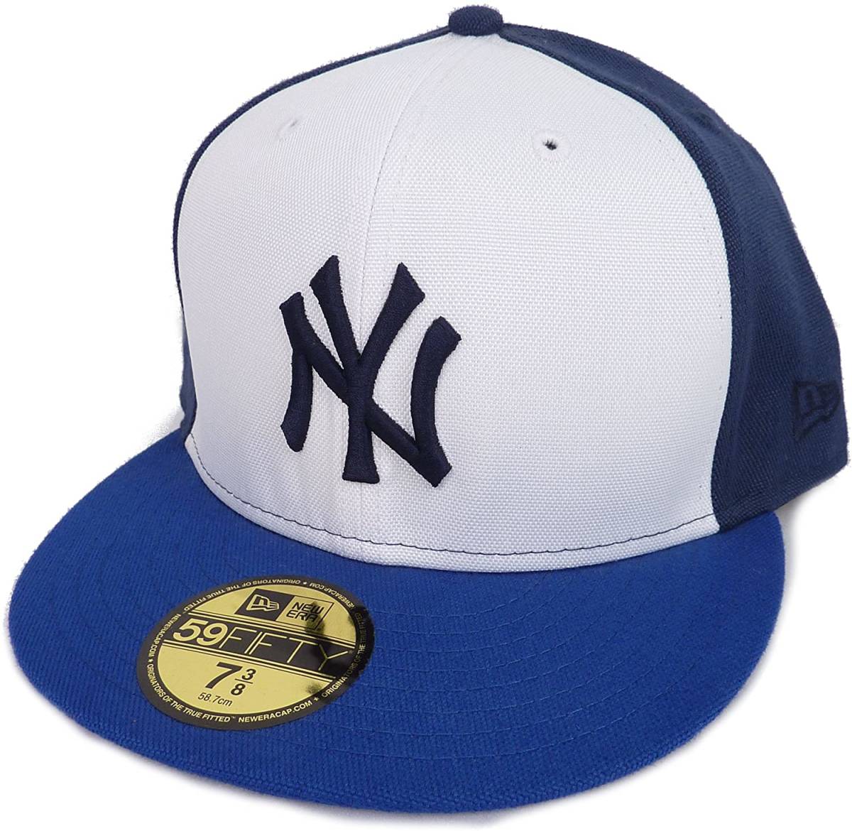 New Era ニューエラ MLB ニューヨーク ヤンキース ベースボールキャップ (ホワイト/ネイビー/ブルー) (7 1/2 59.6cm) [並行輸入品]