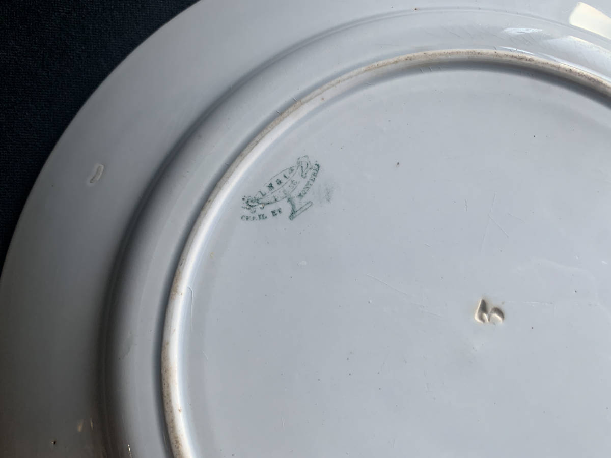 フランス 19世紀 クレイユ モントロー 大皿 28.5cm Creil et Montereau