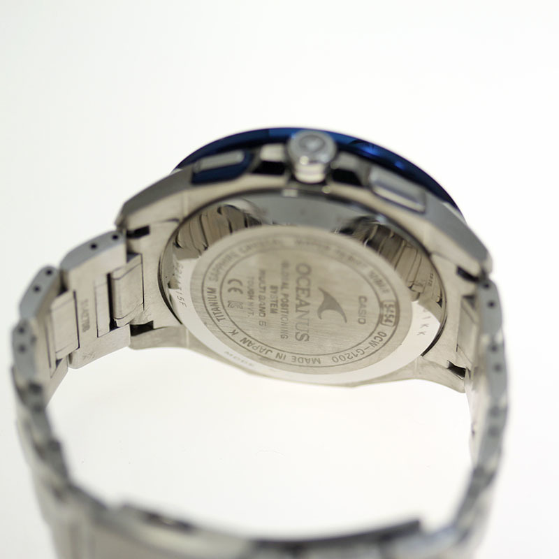  Casio Oceanus men's wristwatch full metal GPS hybrid radio wave solar OCW-G1200-1AJF CASIO OCEANUS used 