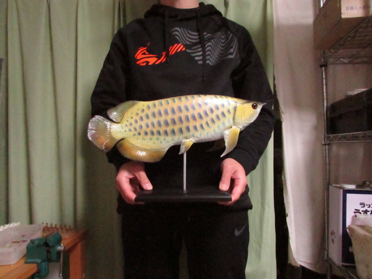ハンドメイド 手作り 40cmアロワナ 魚模型 フィギュア ハンドメイド 手作り 40cmアロワナ 魚模型 フィギュア