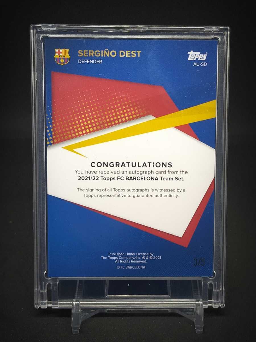 3/5】 Sergino Dest Auto Topps 2020 -21 FC Barcelona Team Set バルセロナ  セルジーニョ・デスト 直筆サインカード 5枚限定 AU-SD