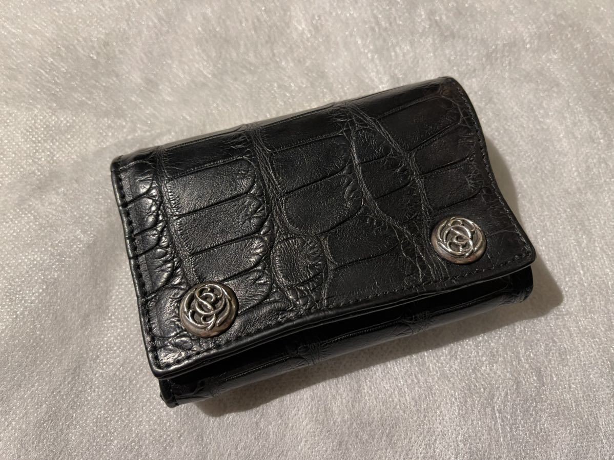 レア クロムハーツ Chrome Hearts アリゲーター スリーフォールド ウォレット 三つ折り 財布 レザー 3FOLD 3フォールド