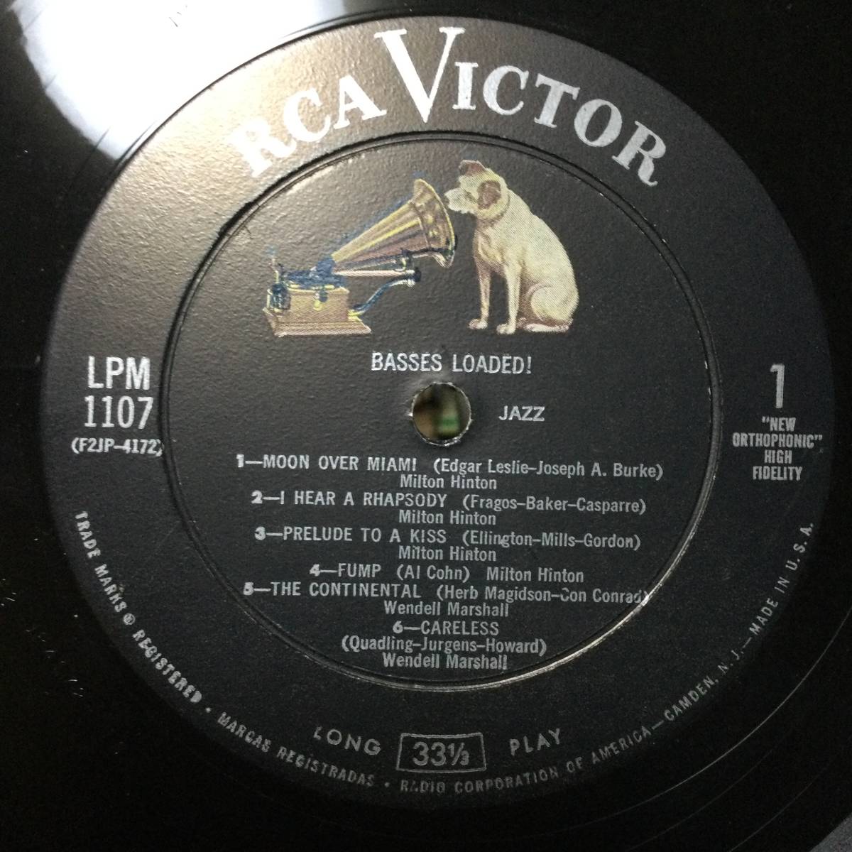 RCA Victor【 LPM-1107 : Basses Loaded ! 】DG / Milt Hinton, Wendell Marshall, Bull Rutherの画像5