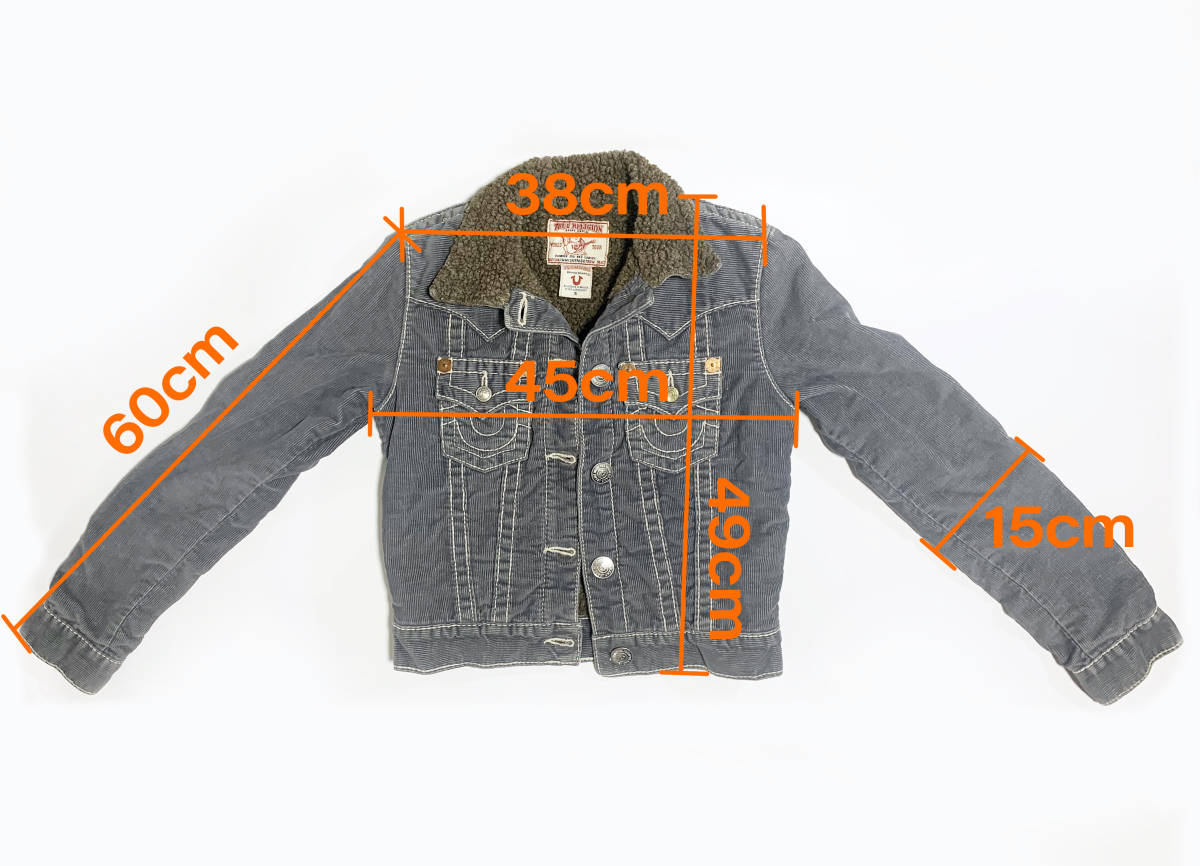 美品 トゥルーレリジョン JIMMY SHERPA BIG T コーデュロイ ボアジャケット sizeレディースS TRUE RELIGION