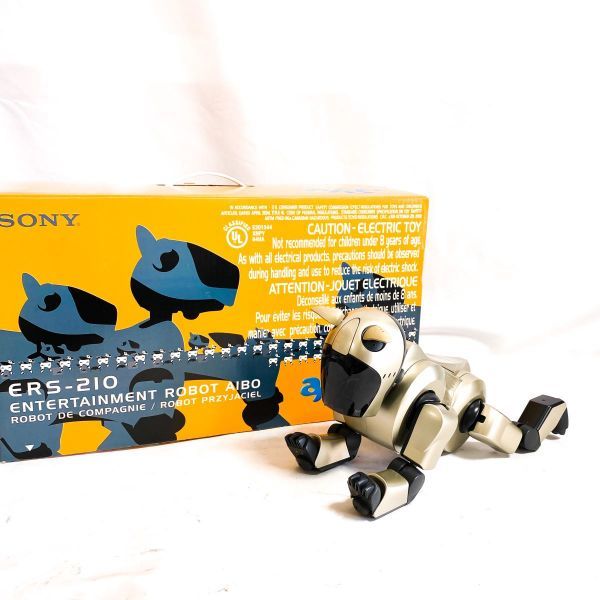 【通電未確認 ジャンク】SONY AIBO ソニー アイボ 第二世代 ERS-210 ゴールド バーチャルペット ロボット型 元箱入 充電器欠品  現状品 H554