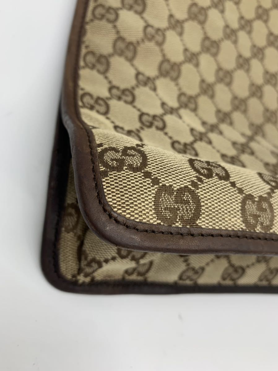 美品 GUCCI グッチ 90656 001364 GGキャンバス×レザー ゴールド金具