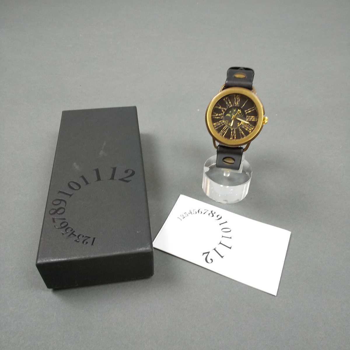 COTA　design　SUN＆MOON　HANDMADE　WATCH　手作り　腕時計　クウォーツ　BLACKベルト