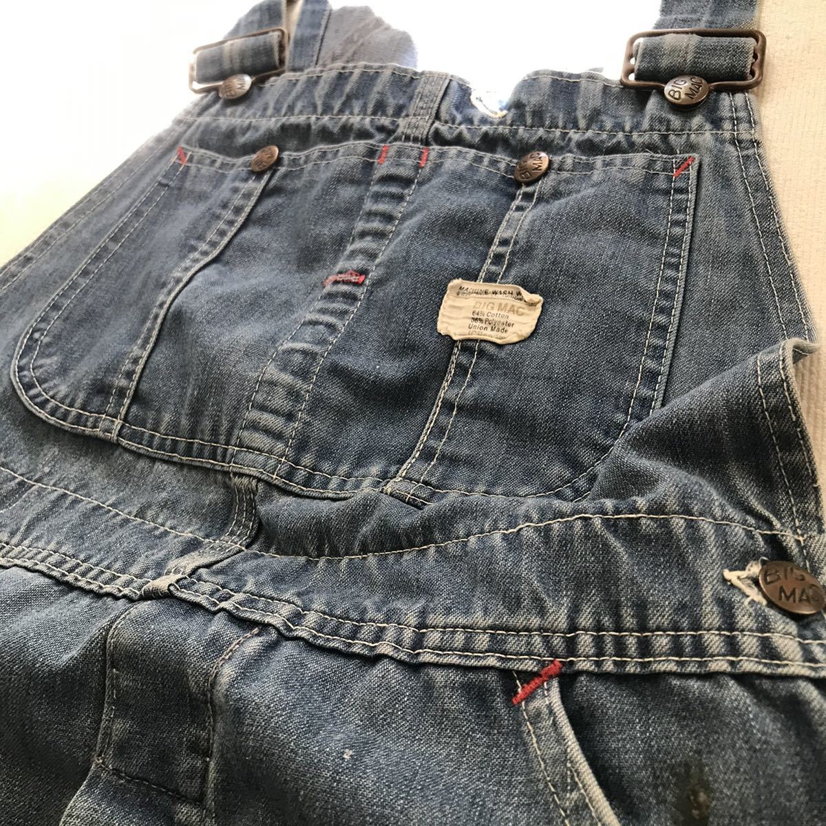 70 period J.C.Penney BIGMAC big Mac Denim overall Vintage old clothes pe Inter Work s m size 