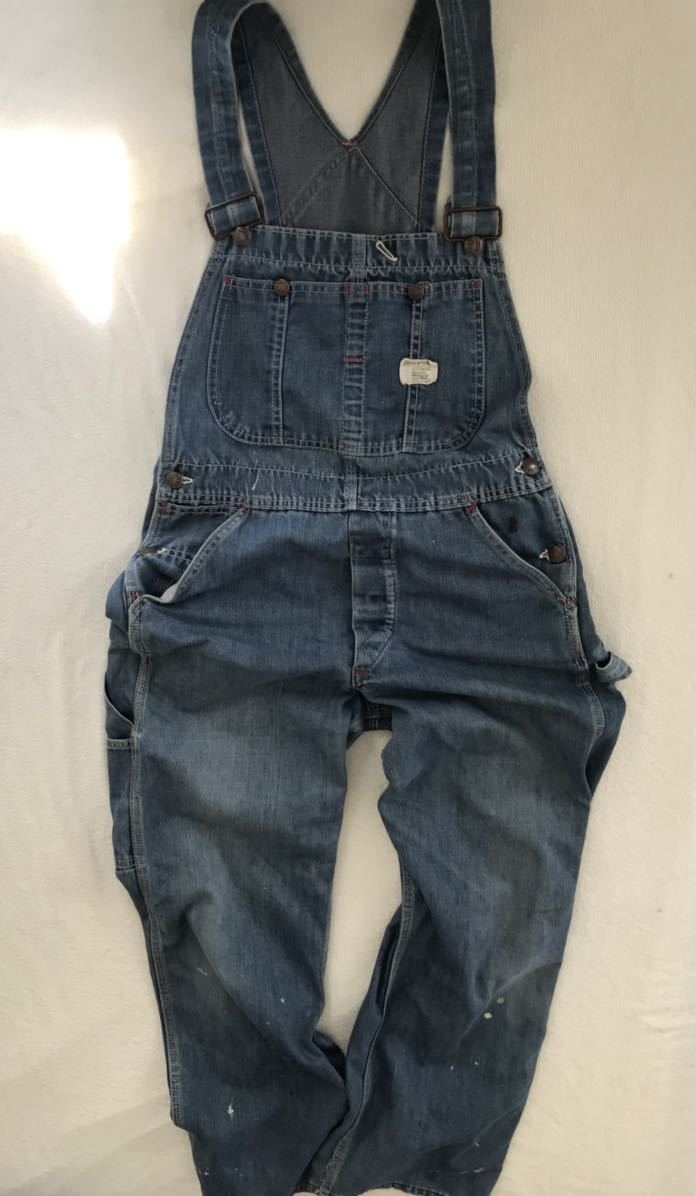 70 period J.C.Penney BIGMAC big Mac Denim overall Vintage old clothes pe Inter Work s m size 