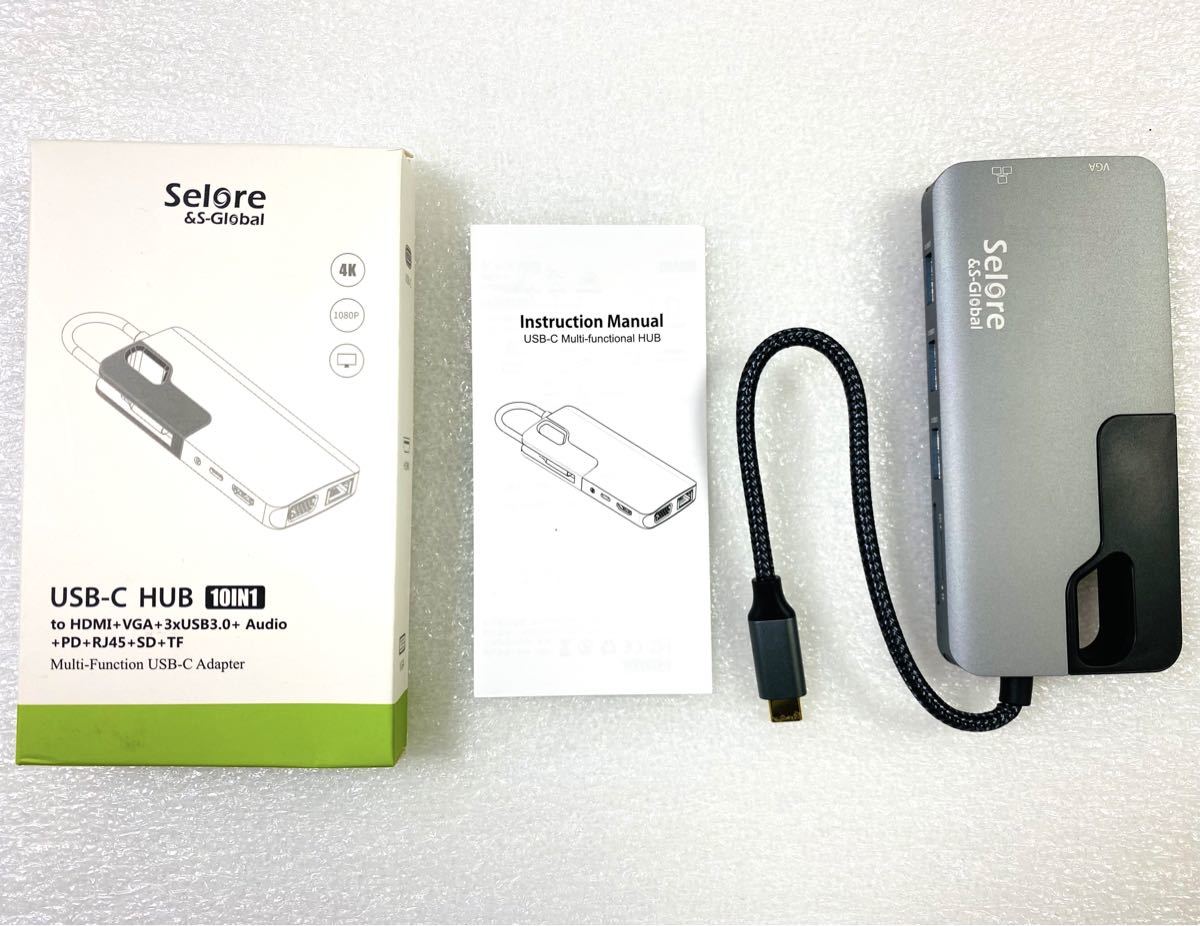 USB C ハブ ドッキングステーション 10-in-1 usbハブ type-c HDMI 4K映像出力 二つ画面拡張可能 