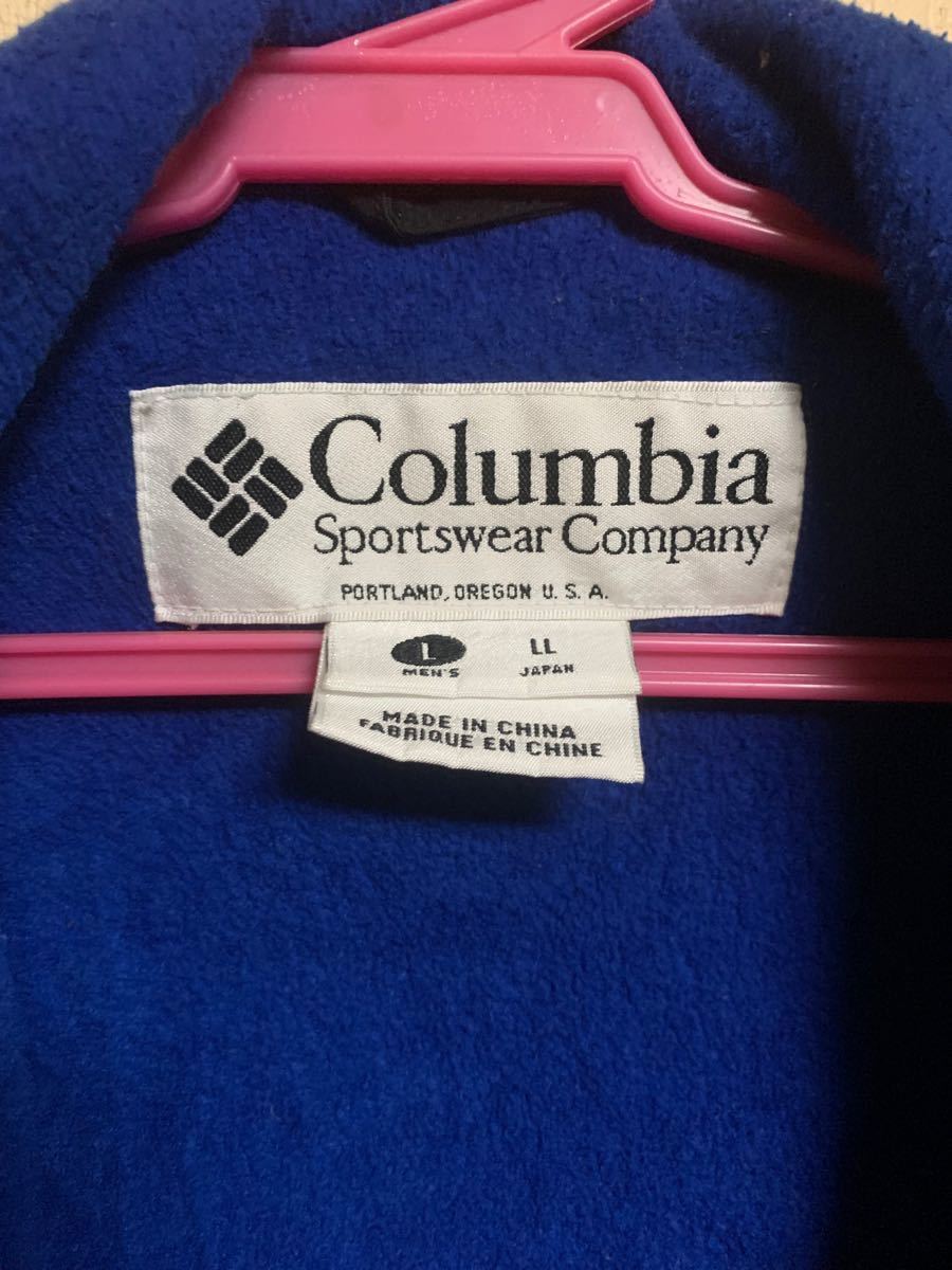 Columbia ナイロンフリースジャケット 青黒