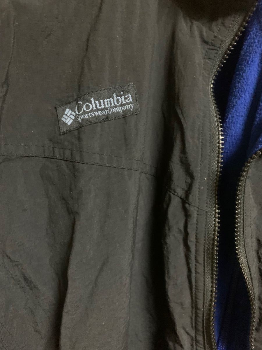 Columbia ナイロンフリースジャケット 青黒