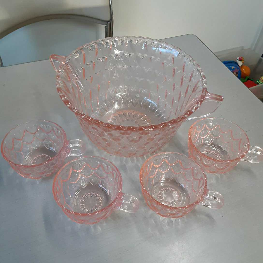  glass kind ceramics ] pink . pretty tableware set Heart pattern retro pop cup Orient glass car nze Rize soup cup salad bowl confection inserting 