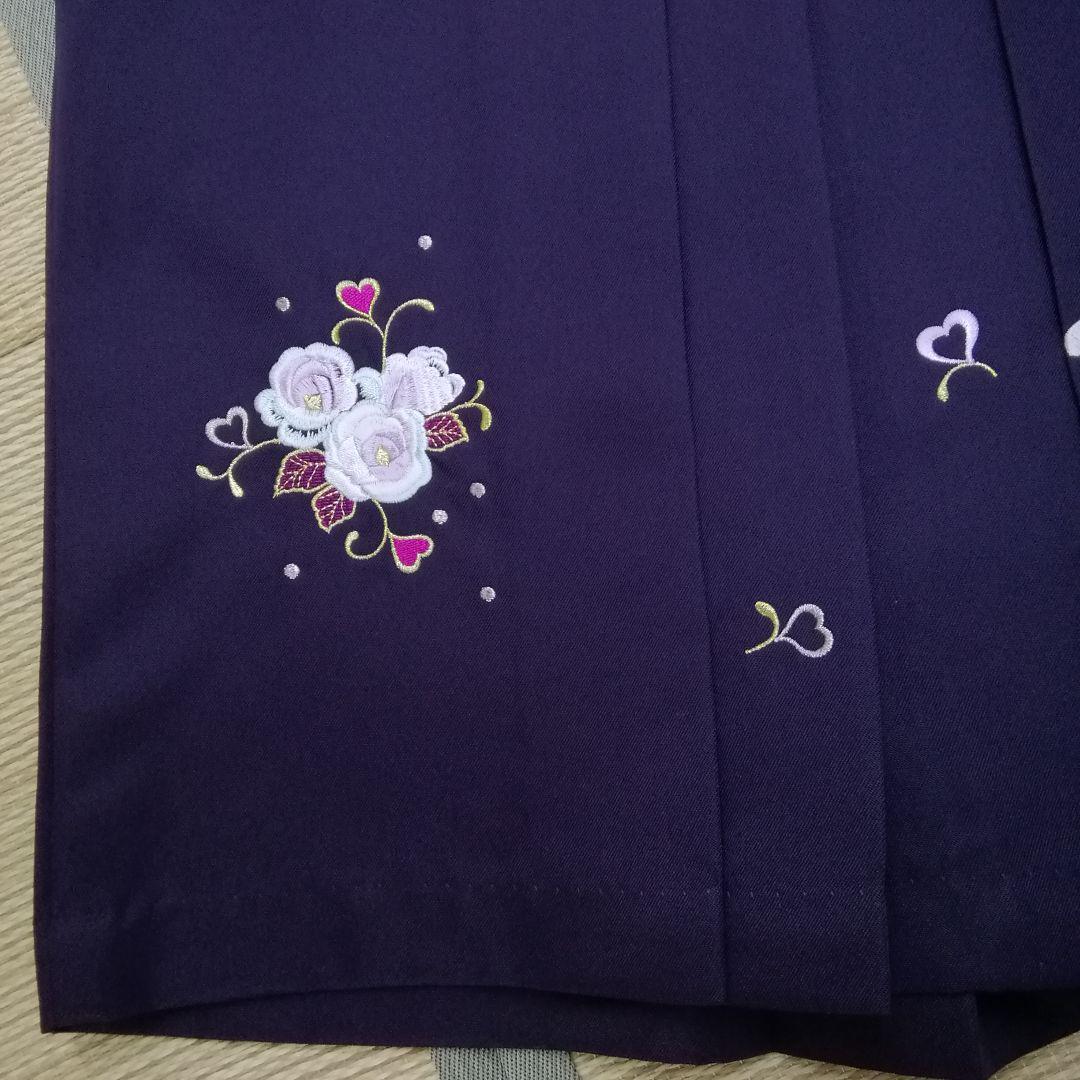 B779 卒業式袴 95cm 花刺繍 紫 未使用品
