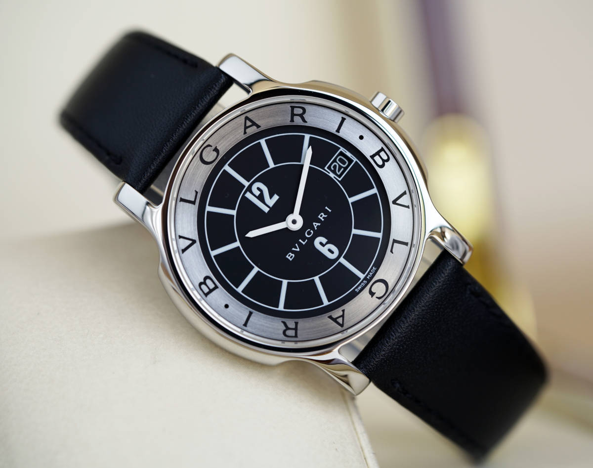 美品 ブルガリ ソロテンポ ST35 ブラック メンズ Bvlgari-