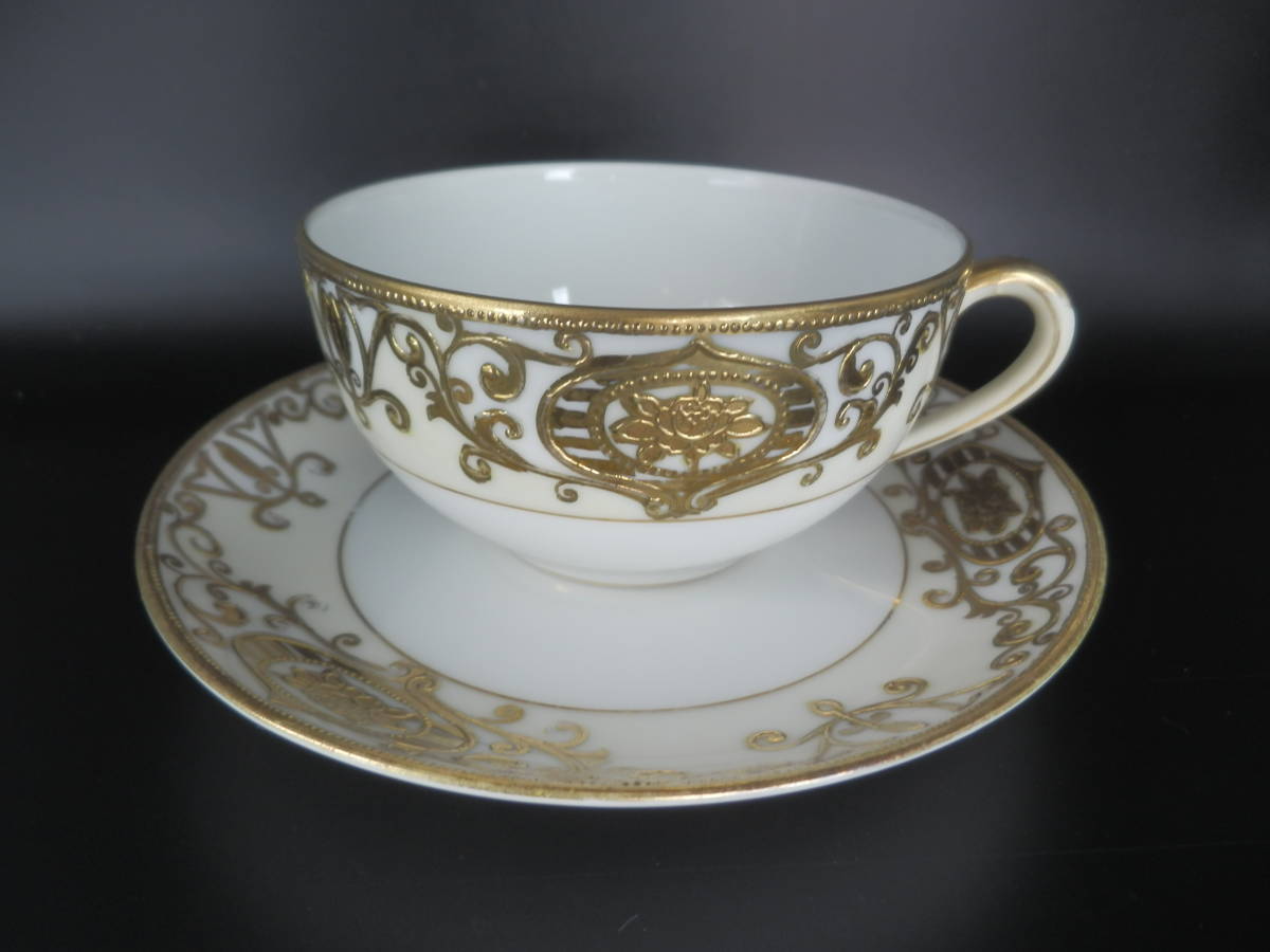  Old Noritake * Рождество миска 175 серии золотая краска пик вверх cup & блюдце 1 комплект 