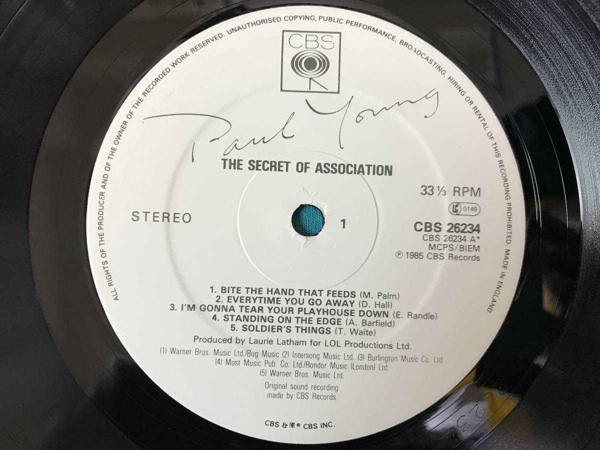 LP●Paul Young / The Secret Of Association UKオリジナル盤CBS26234_画像4