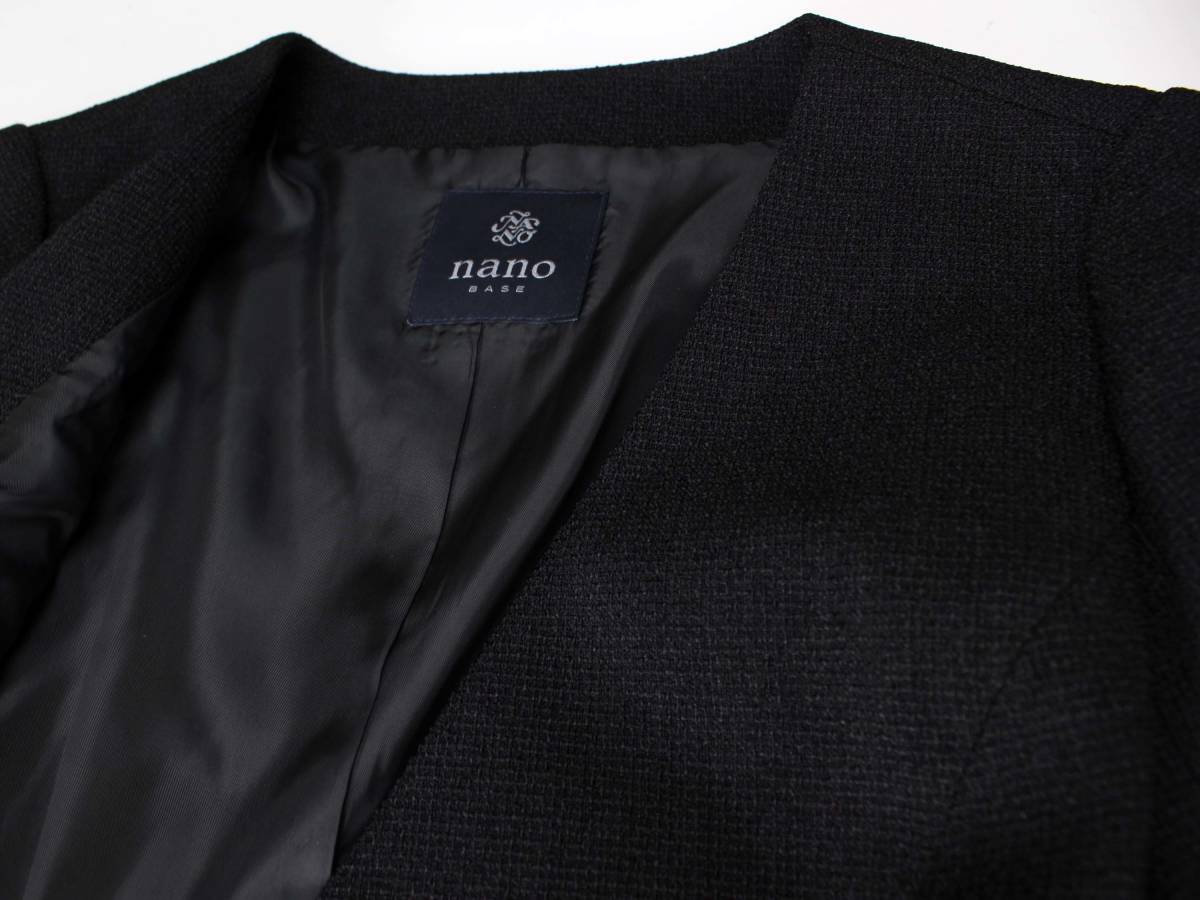 新品◆ナノユニバース 18700円 size36 シングルボタンのぺプラムのジャケットが女性らしい印象に。ブラウスとのドッキングワンピース_画像8