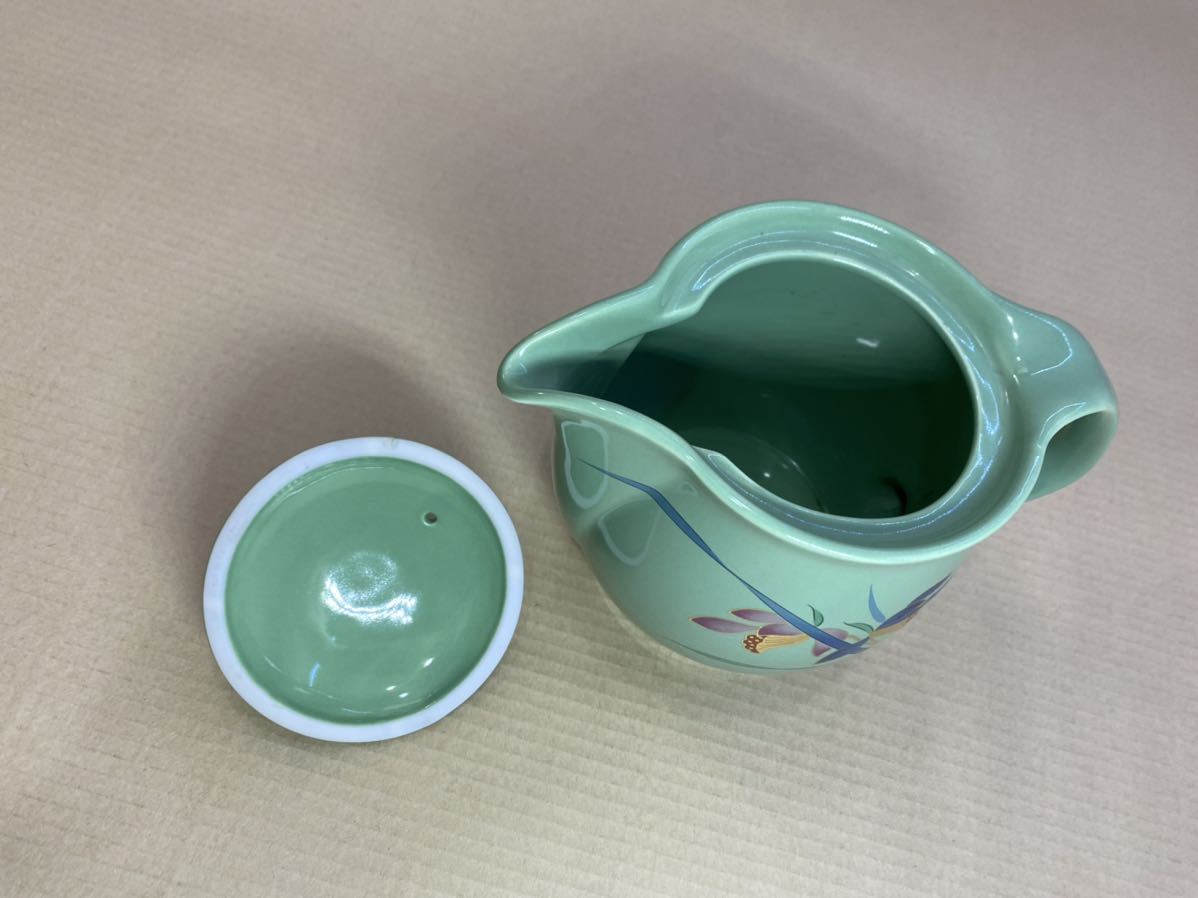 急須 ポット茶道具 茶器 緑 陶器_画像4