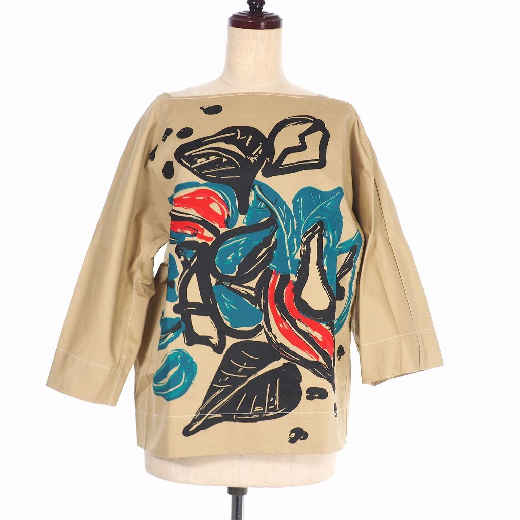 マルニ MARNI 20SS クルー ネック ブラウス 半袖 シャツ プリント elc