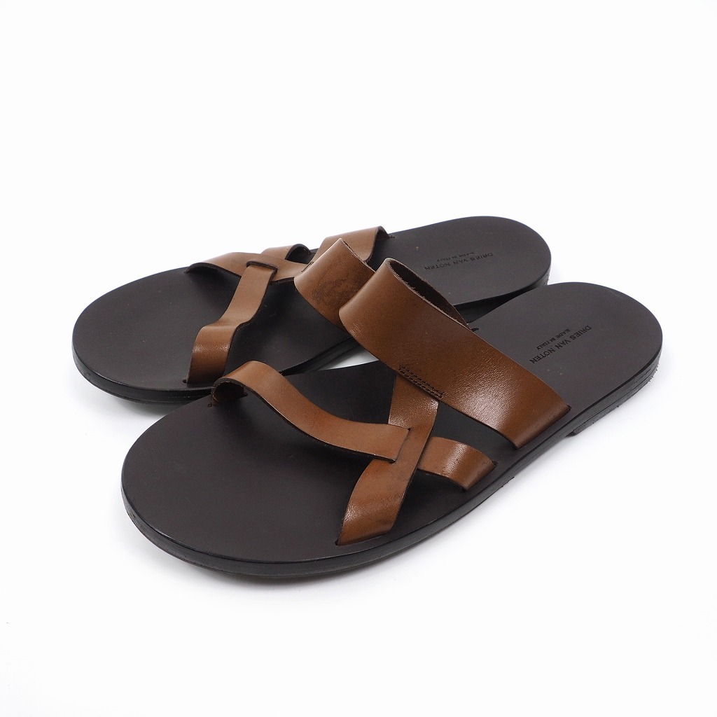 ドリスヴァンノッテン DRIES VAN NOTEN レザー サンダル 牛革 8.5 26.5