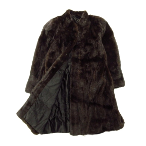 ブラックグラマ BLACKGLAMA ミンク ファー ロング コート ジャケット ブルゾン 毛皮 花刺繍 11 茶 ブラウン レディース●12 ミンク