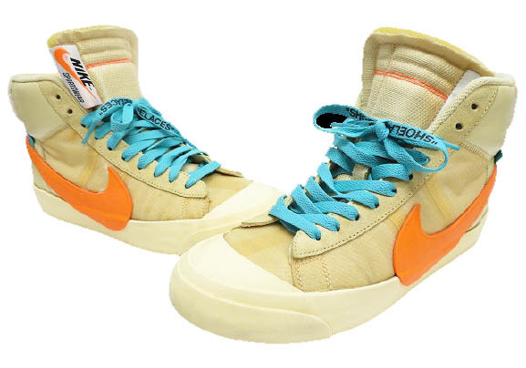 ナイキ NIKE × オフホワイト OFF WHITE BLAZER MID ブレーザー ミッド スニーカー 25.5 ベージュ 中古 ■▲☆AA★ 201120 0200_画像1