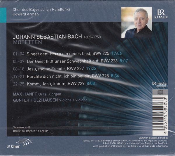 [CD/Br Klassik]バッハ:主に向かって新しき歌を歌えBWV.225他/M.ハンフト(org)&G.ホルツハウゼン(vn)&H.アーマン&バイエルン放送合唱団_画像2