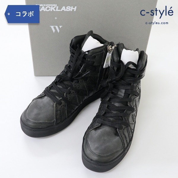 ブラック 59c コラボ Backlash White レザースニーカー 41 バックラッシュ 牛革 ブラック 革靴 G 中古良品 Eib Liaa Gov Lv ブラック 59c コラボ Backlash White レザースニーカー 41 バックラッシュ 牛革 ブラック 革靴 G 中古良品 Eib Liaa Gov Lv