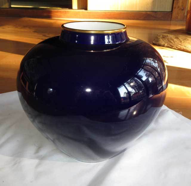 ☆陶器：未使用☆品の良い紫色の花瓶：置物_画像3