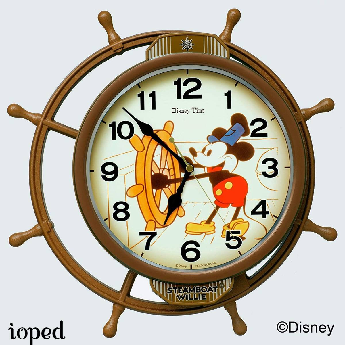 SEIKO ディズニー ミッキーマウス 掛け時計 アナログ 飾り振り子 おやすみ秒針 蒸気船ウイリーモチーフ オシャレ プレゼント