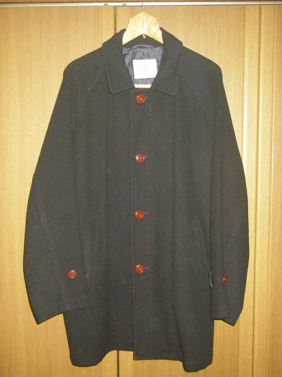 MADE IN JAPAN JPRESS Jプレス ウール メルトン コート 日本製 L オンワード トラッド アイビー ( 濃紺 黒 ブラック ネイビー 紺