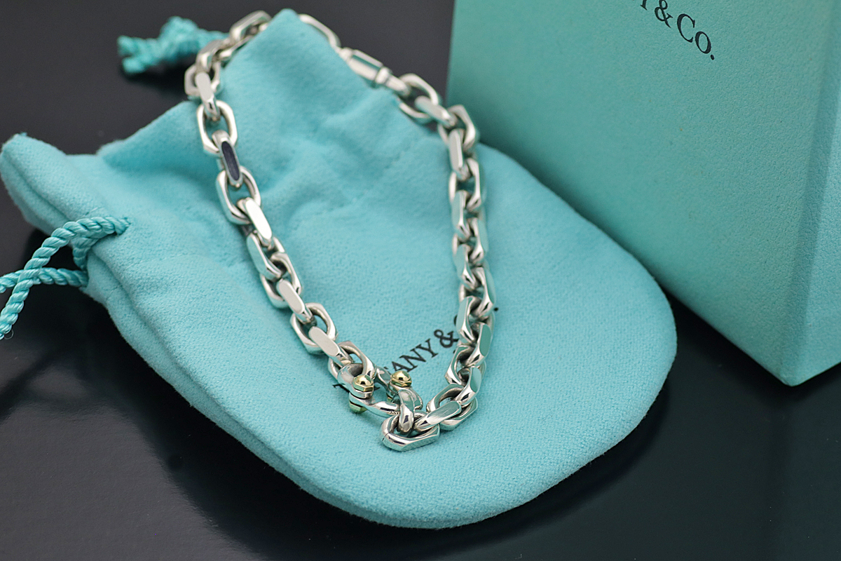 １円～ 美品 Tiffany&Co. ティファニー メイカーズ ナロー チェーン