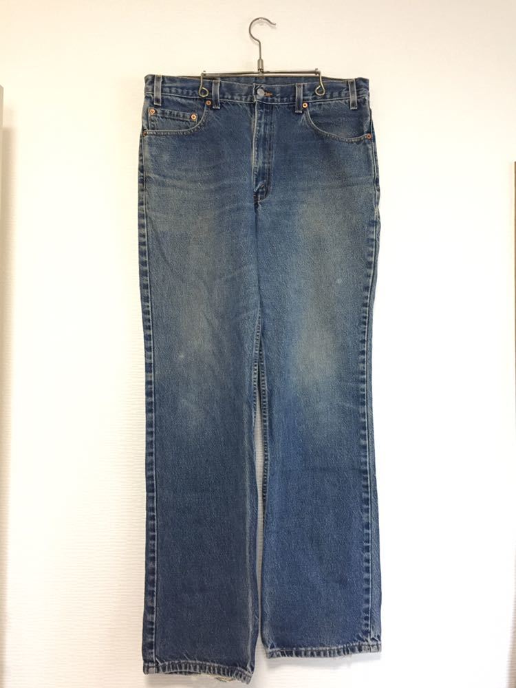 00's 最終 USA製 old Levi's オールド リーバイス 517 ブーツカット デニムパンツ フレア ジーンズ タテ落ち ヒゲ ハチの巣 インディゴ 36