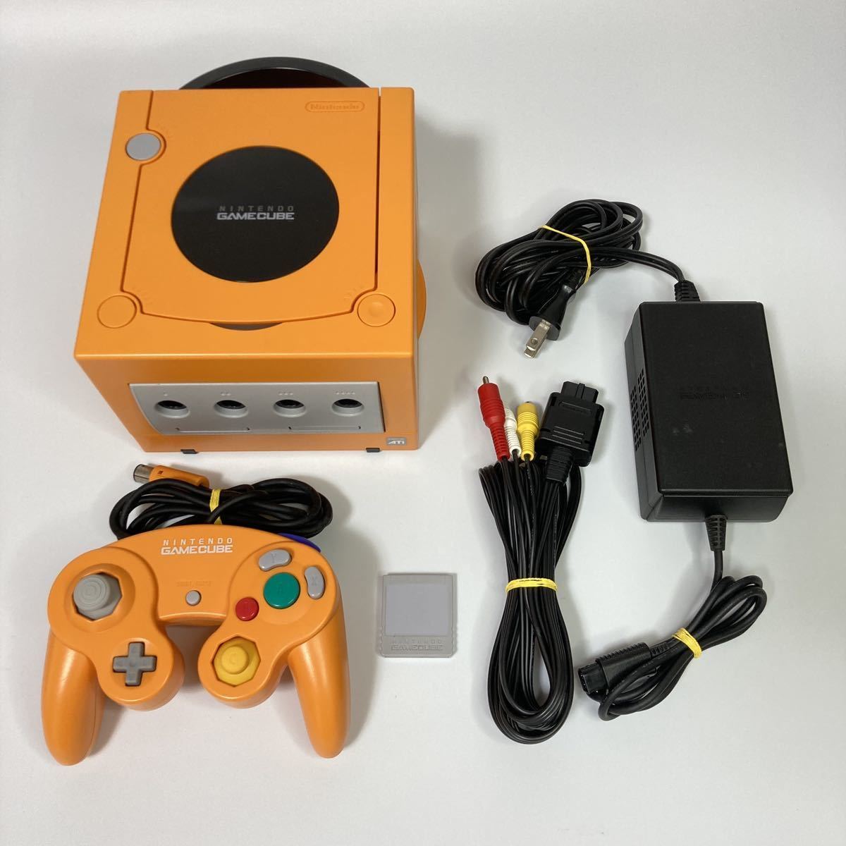 ★人気カラー★ ニンテンドーゲームキューブ オレンジ 本体 一式 コントローラー メモリーカード 任天堂 ゲームキューブ Nintendo GC  0128