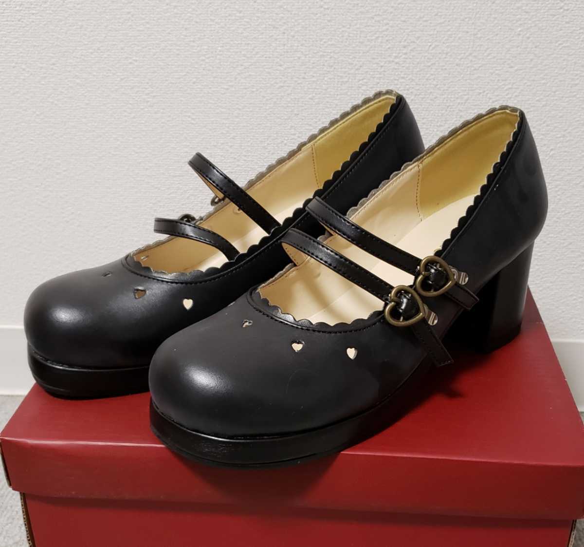 BODYLINE製 ゴスロリ靴 内祝い パンプス おでこ靴 お値打ち価格で 23.0cm レディース ブラック 黒