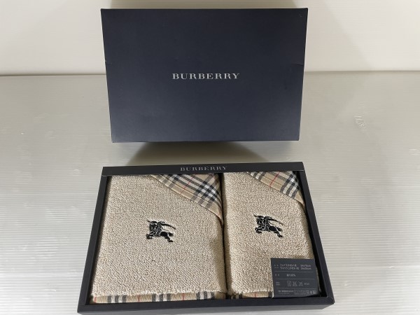 【保管品】BURBERRY フェイスタオル ウォッシュタオル 2枚セット 綿100％ 日本製 未使用 _画像1