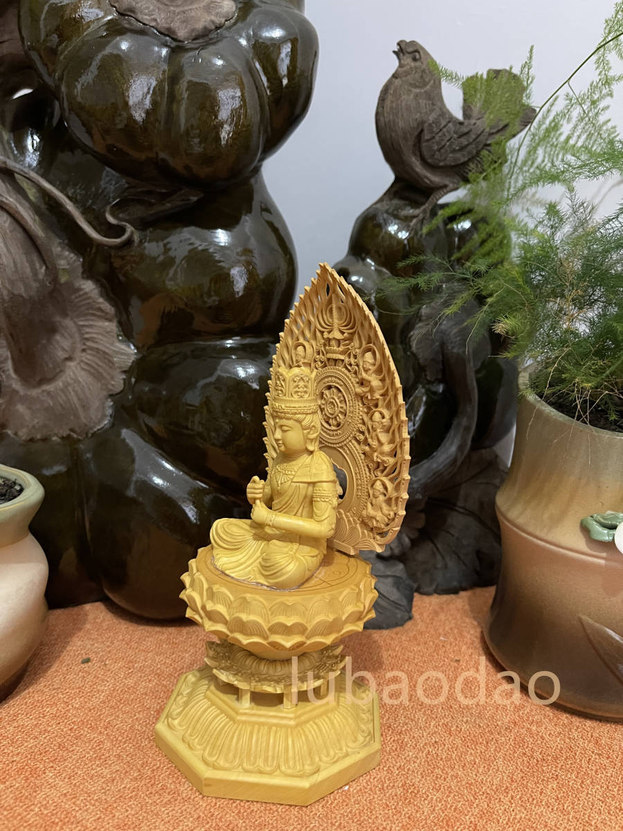 宫崎】極上品 仏教美術 精密彫刻 木彫仏像 手彫り 大日如来座像 珍品-