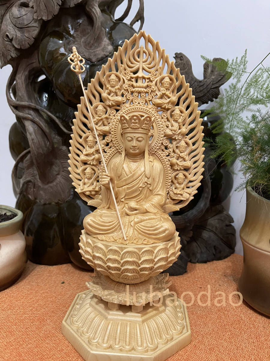 貴重古美術 木彫仏像 地蔵菩薩 精密細工 仏教工芸品 供養品 風水開運-