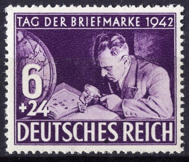 ★1942年 ドイツ第三帝国 - 「切手の日」1種完 未使用(NH)(SC#B201)★TJ-2443_画像1