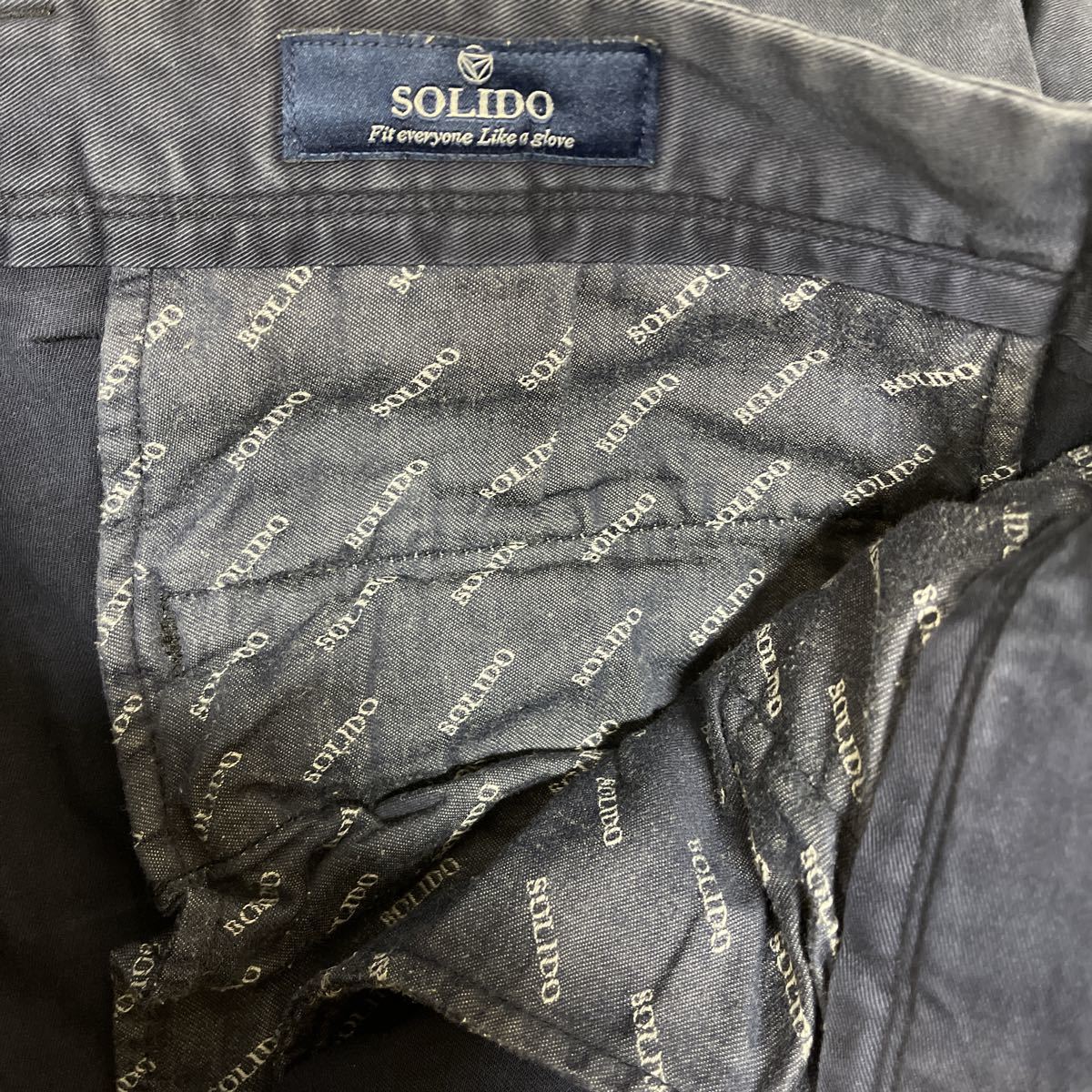 SOLIDO ソリード チノパン　ボトム　サイズ4 ネイビー　メンズ　日本製　MADE IN JAPAN パンツ　紺色_画像8