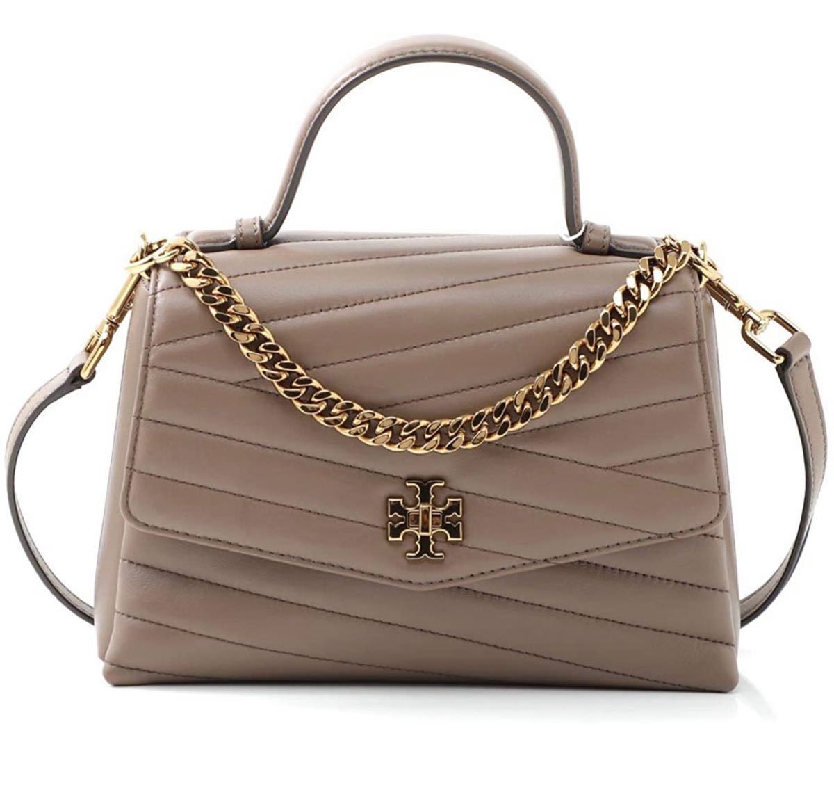 新品 TORY BURCH KIRA CHEVRON トップハンドル サッチェル トープ