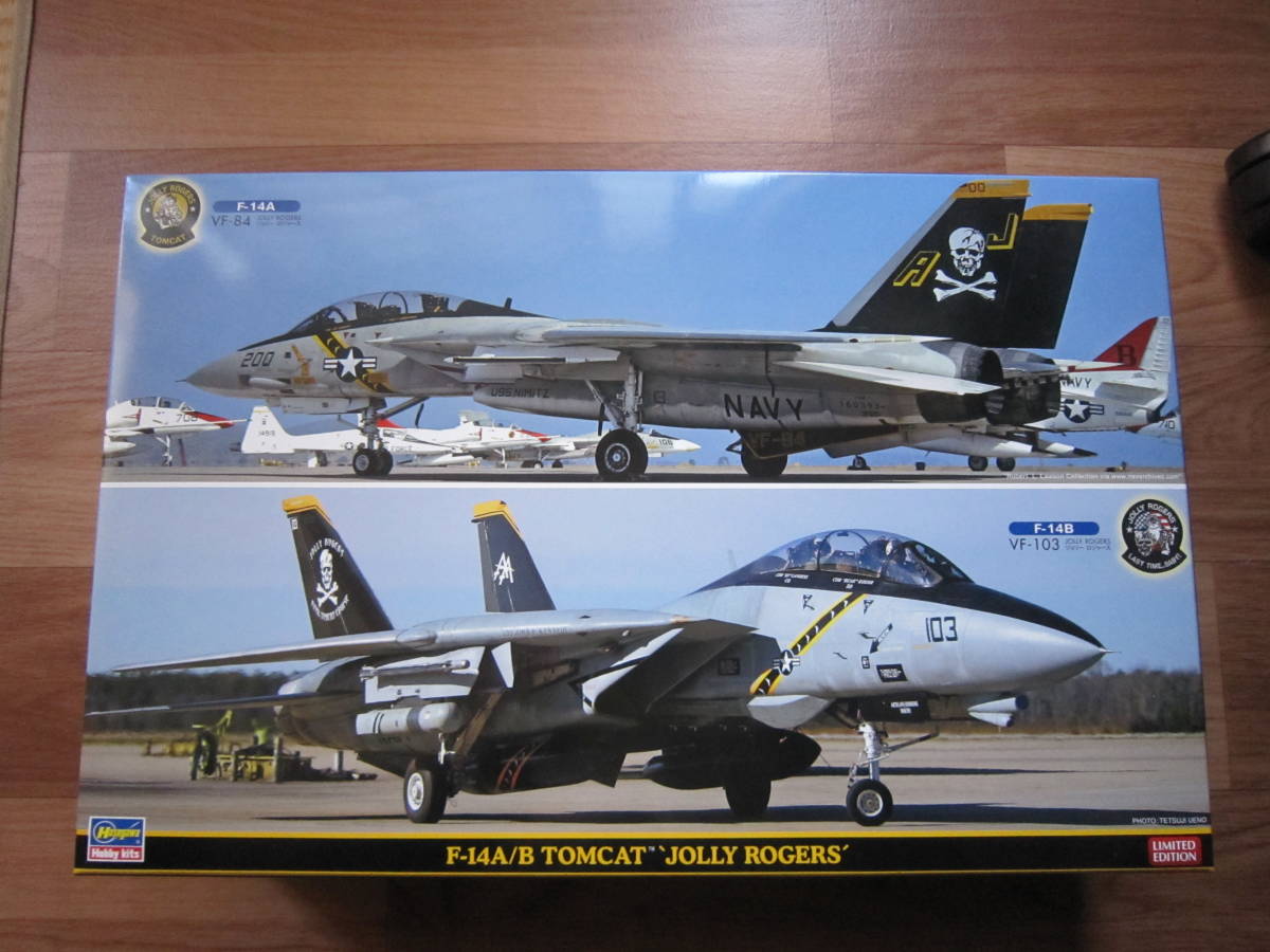 【残りわずか】 ジョリーロジャース トムキャット F-14A,F-14B 1/72 限定　ハセガワ 2機セット[ワッペン付] 未組立 SP346 アメリカ